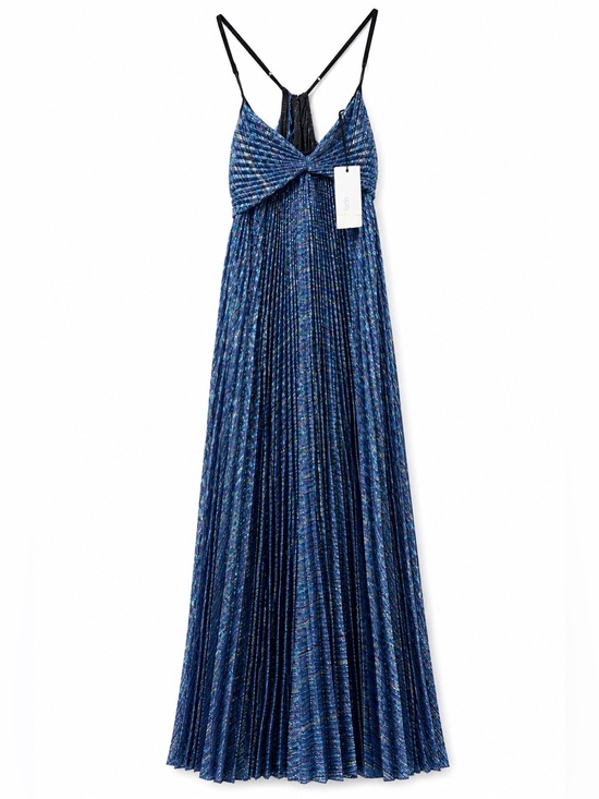 Forte Forte Dresses & Skirts - Forte_Forte Silk Lurex Plissé Maxi Dress NWT Blue Size 0